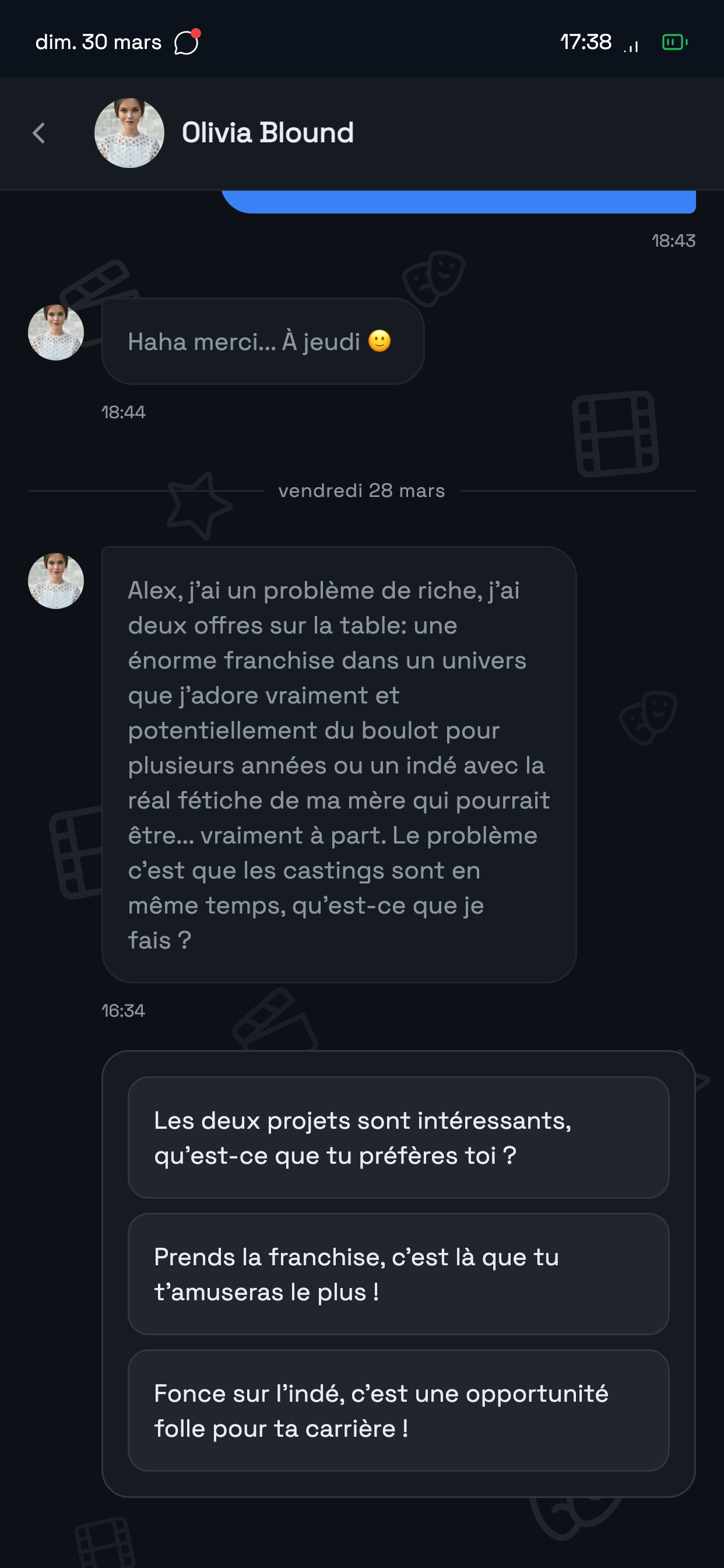 Vue des fils de conversation de Damage Control